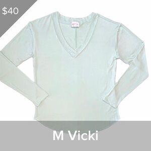 Mint Green V-Neck Long Sleeve LuLaRoe Vicki